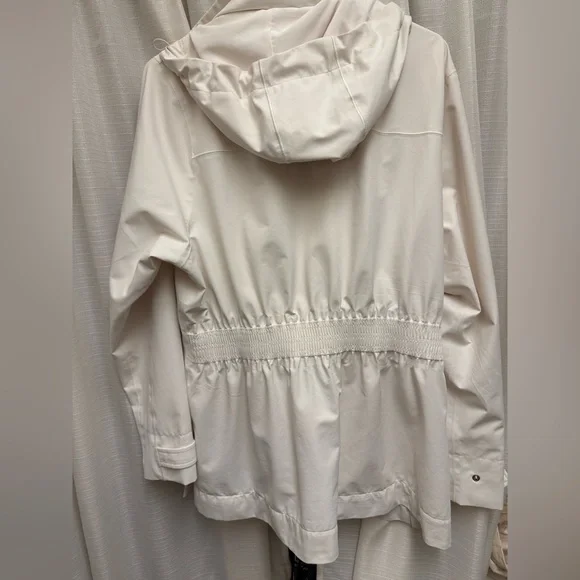 Athleta Rainout Sutro Trench Jacket White Large Tall - Picture 2 of 5